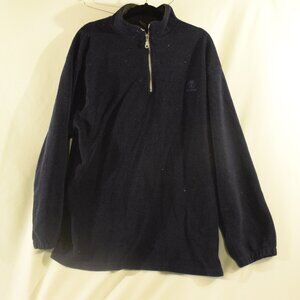 Match One Mens Blue 1/4 Zip Long Sleeve Pullover Fleece SZ XL